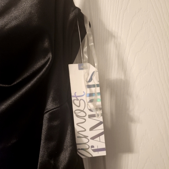 Black Satin Slip Dress - Picture 4 of 8